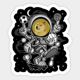 Astronaut Skate Dogecoin DOGE Coin To The Moon Crypto Token Cryptocurrency Blockchain Wallet Birthday Gift For Men Women Kids Sticker